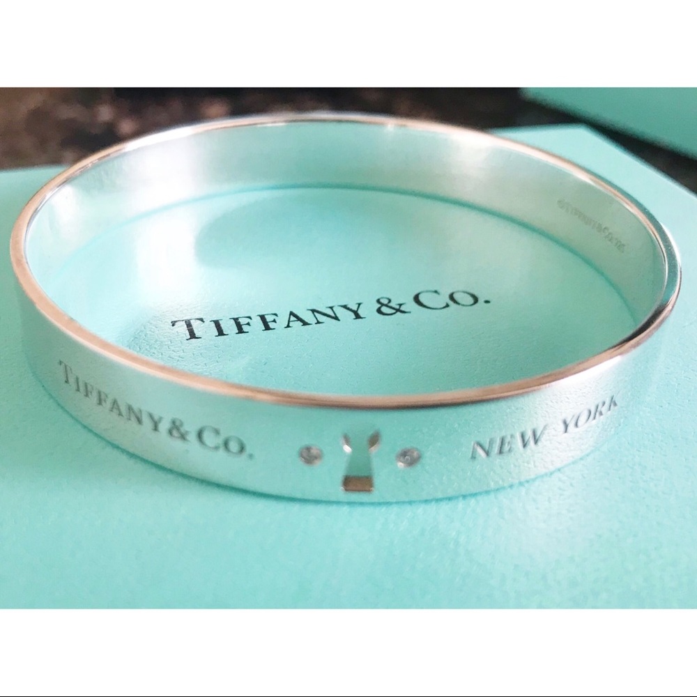Tiffany’s Sterling Silver Diamond Bangle Bracelet